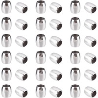 100pcs 6mm Barrel Pattern Spacer Beads Stainless Steel Loose Beads Metal Small Hole Spacer Beads Parachute Cord Bead Finding
