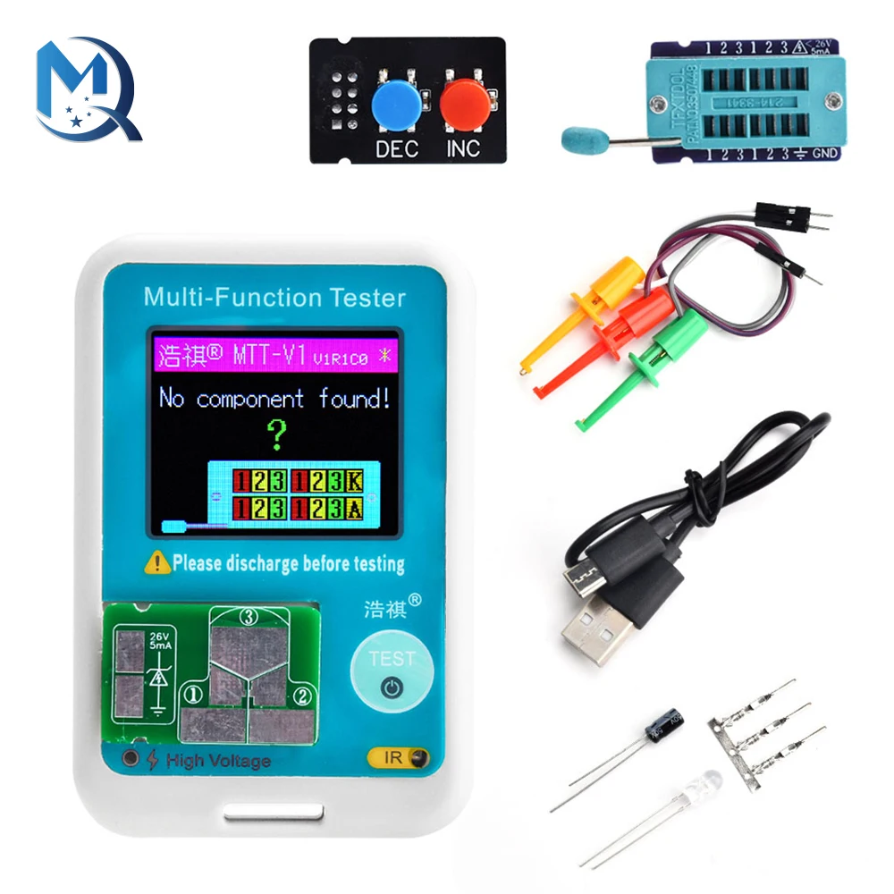 MTT-V1 Transistor Tester Multimeter For Diode MOS/PNP/NPN Capacitor Resistor Transistor Replace