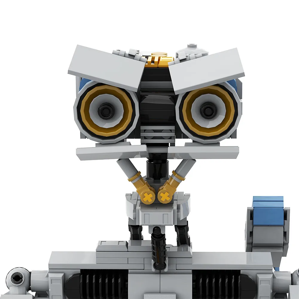 MOC Klasyczne Filmy Krótkie Obwody Mecha Johnny 5 Robot Zestaw Klocków Konstrukcyjnych Mechaniczne Bronie Model z Blachy Żelaznej Cegiełki Zabawki dla Dzieci