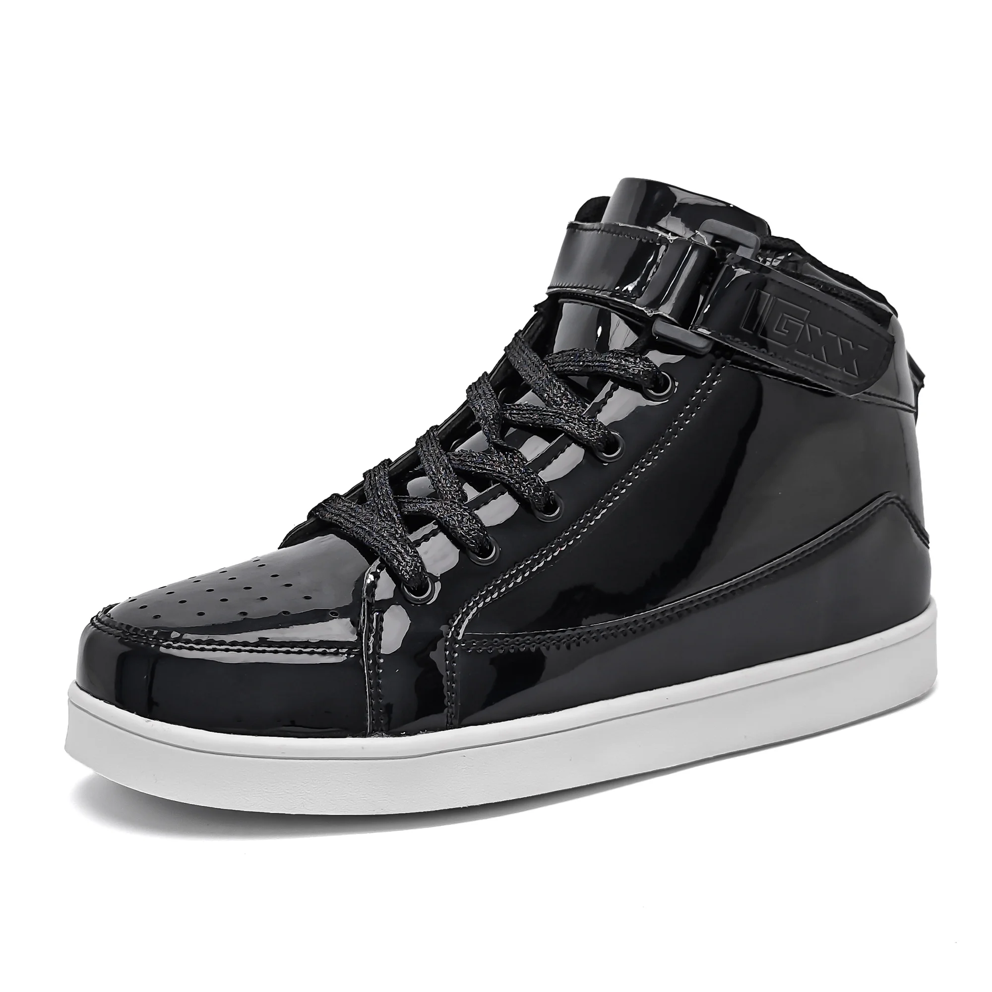 

Мужские мотоциклетные ботинки, спортивная обувь, ботильоны в стиле панк, высокие модные туфли с металлическими заклепками, блестящая обувь с металлическими украшениями