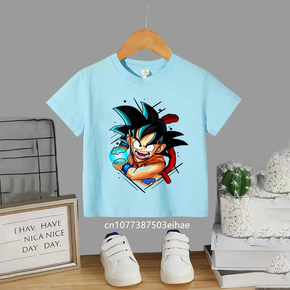 Camiseta Infantil Dragon Ball 2026, Diseño de Anime Super Saiyan God Goku, Manga Corta, Suave y Transpirable, para Niños y Niñas