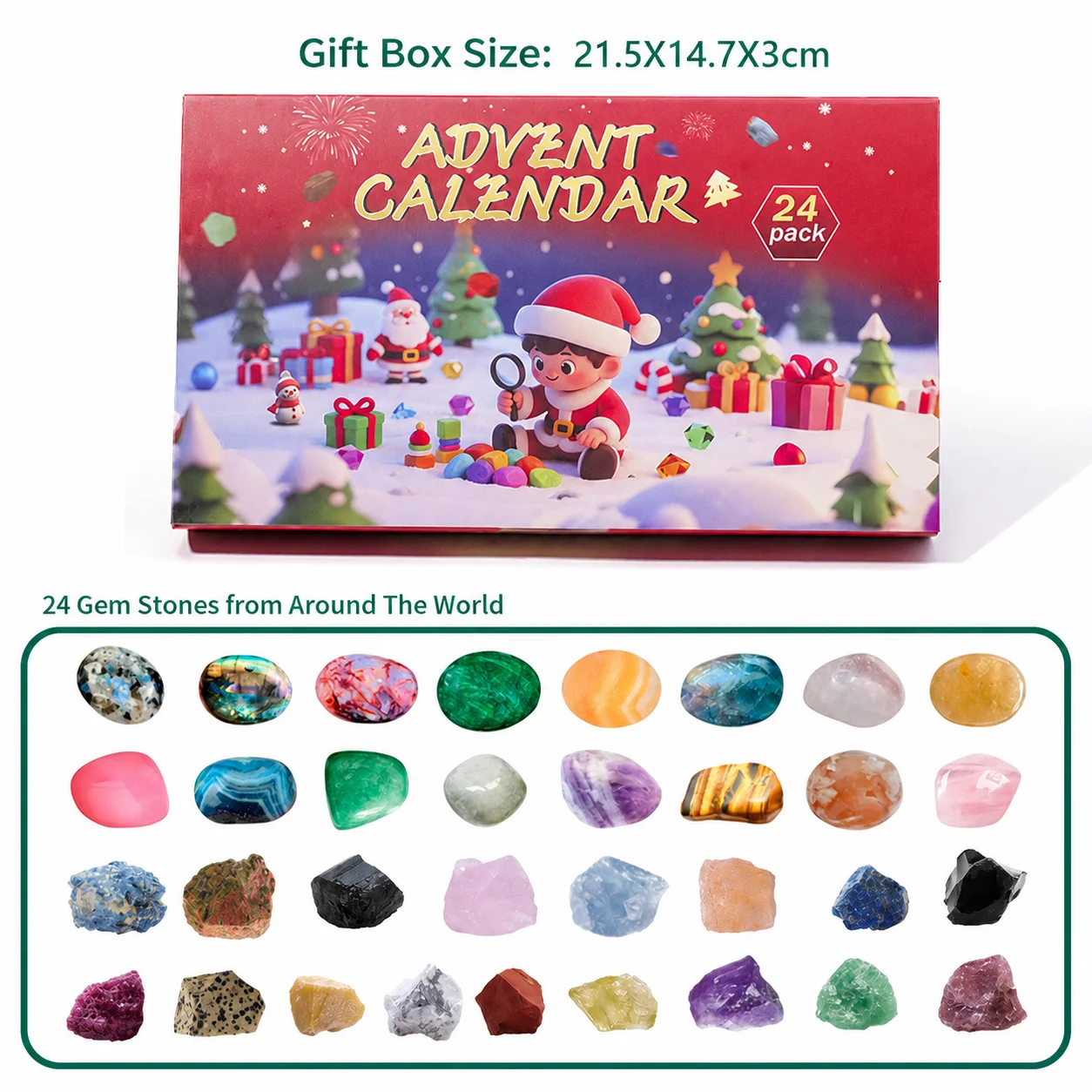 Gemstone Digging Kit Educational Kids Mining Kit Gemstone Blind Box Hidden Christmas Advent Calendar For Birthday Gift Kids