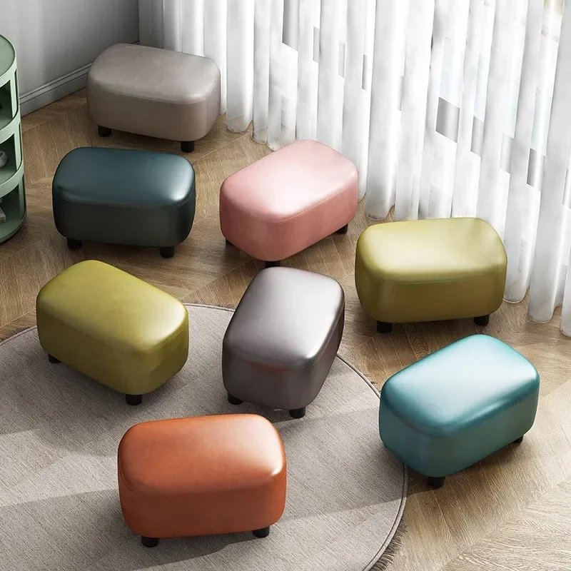 

Simple and Modern Candy Bean Skin Stool Living Room Sofa Footrest Low Stool Fashionable Home Door Shoe Wearing Stool