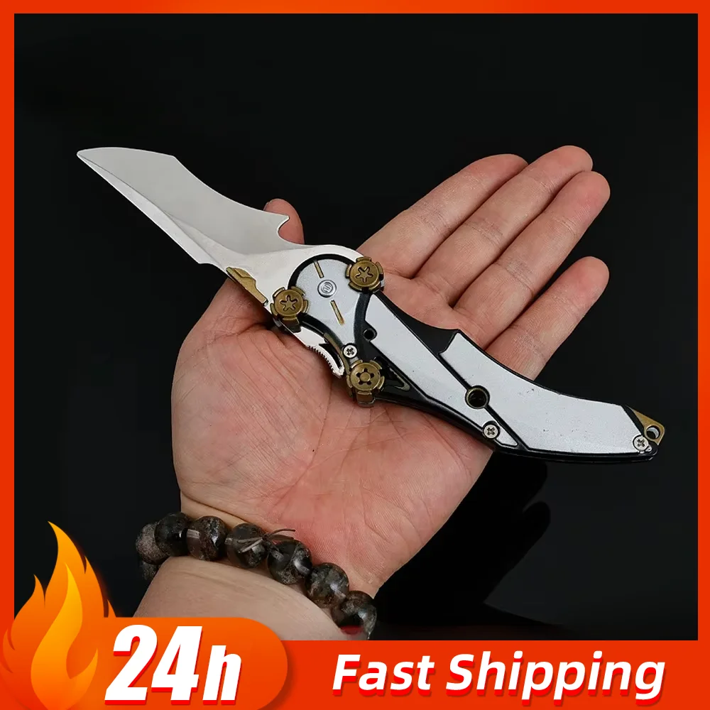 Periferiche di gioco Delta Force da 22 cm, stile pieghevole con coltello da misericordia, modello di arma in metallo, coltello da allenamento all'aperto, regali giocattolo spada per le mazze