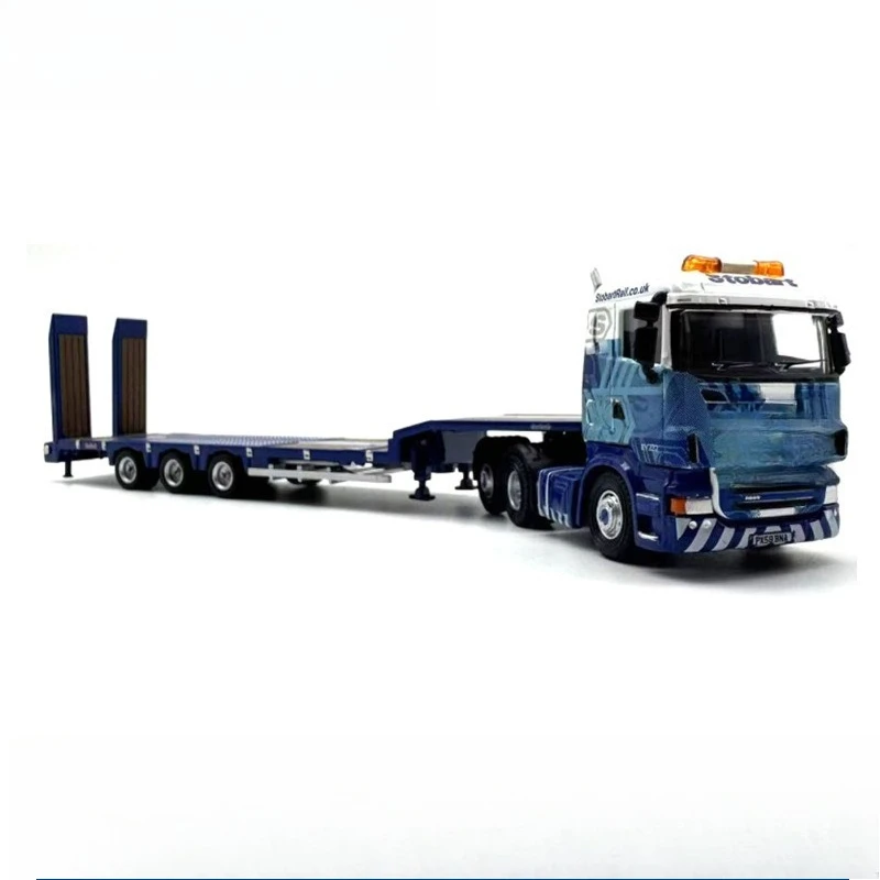 

Semi-Low Trailer Truck Truck Car Model, Alloy Simulation Collection Ornament 1:76