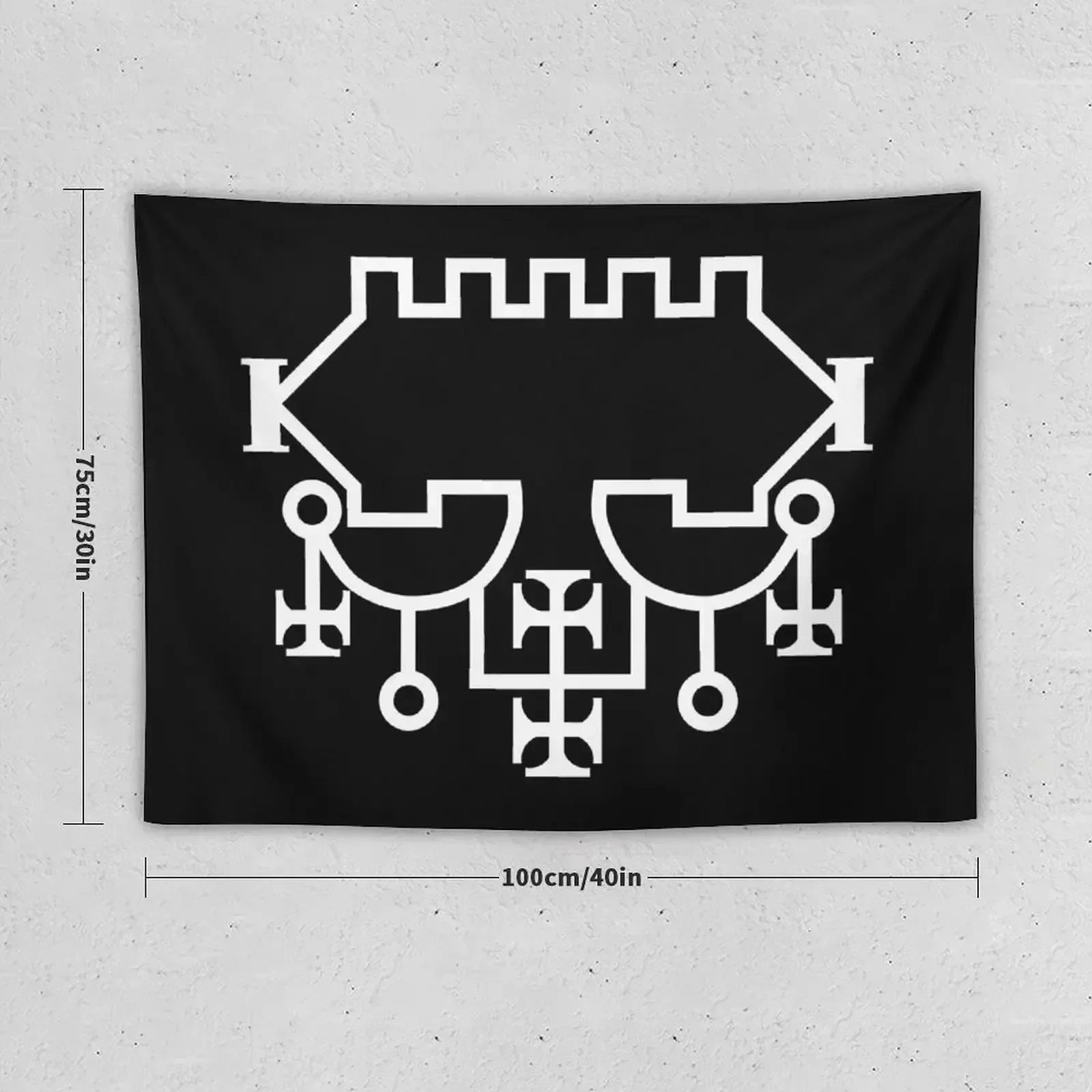 Belial Demon King inner Sigil white occult Magick Seal Tapestry Decor Home Cute Room Things Tapestry