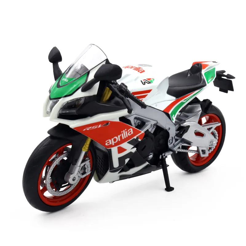 Modelo de motocicleta Aprilia RSV4 RR1000, aleación fundida a presión, colección de coches de juguete, Autobike, amortiguador corto, todoterreno,