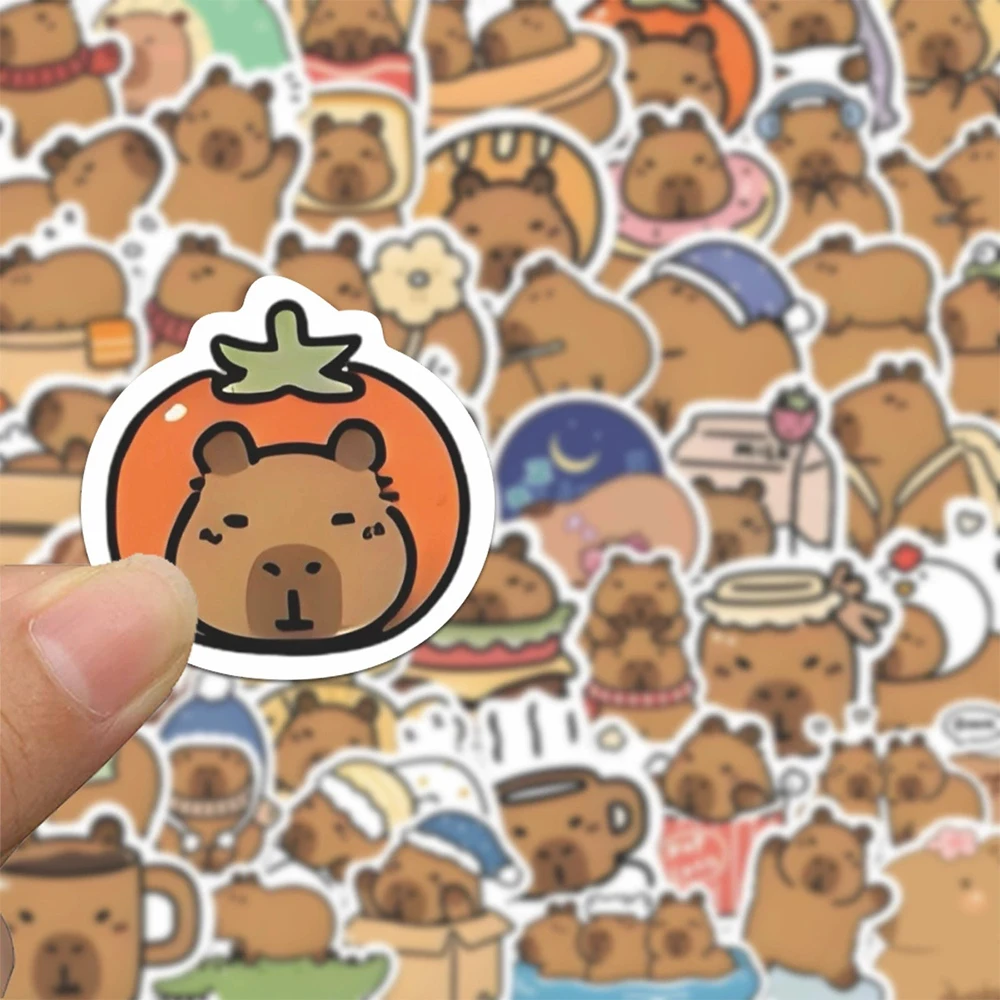 

10/30/54pcs Cute Capybara Stickers Funny Cartoon Sticker for Kids Toy DIY Water Bottle Notebook Phone Creative Graffiti Decals