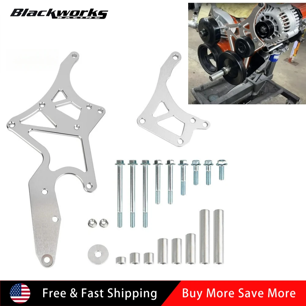 

For LS Engine Serpentine Bracket Alternator Power Steering Pump Swap Conversion