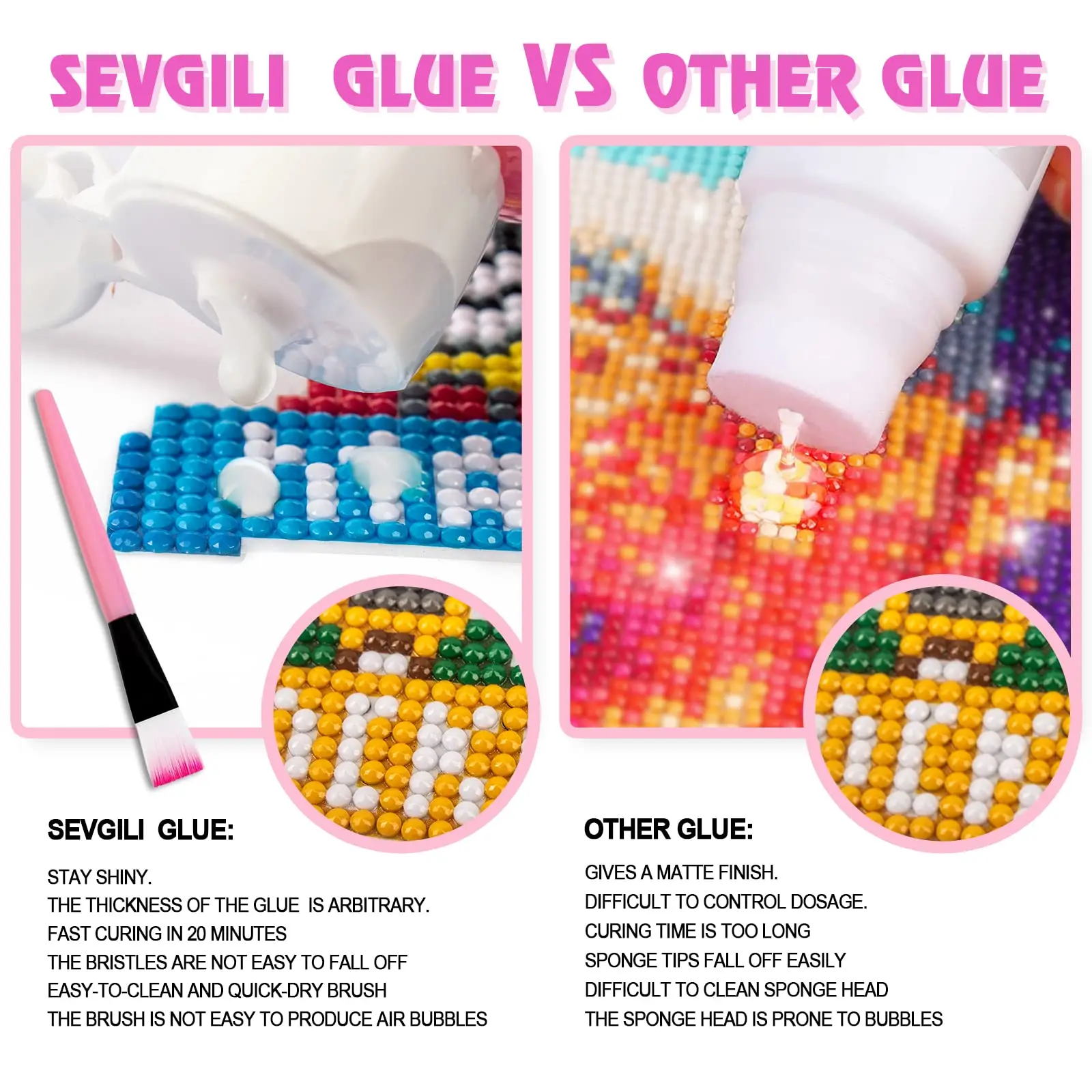 Diamond Painting Sealer Kits 120ML with Brushes, Diamond Art Sealer Puzzle Glue Diamond Painting Accessories&Tools for Adults