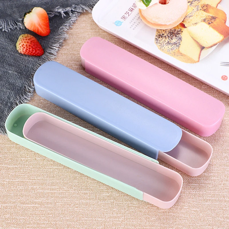 20cm PP Portable Travel Tableware Storage Box Case Food Grade Dinnerware Kitchen Fork Spoon Box For Kid School Cutlery