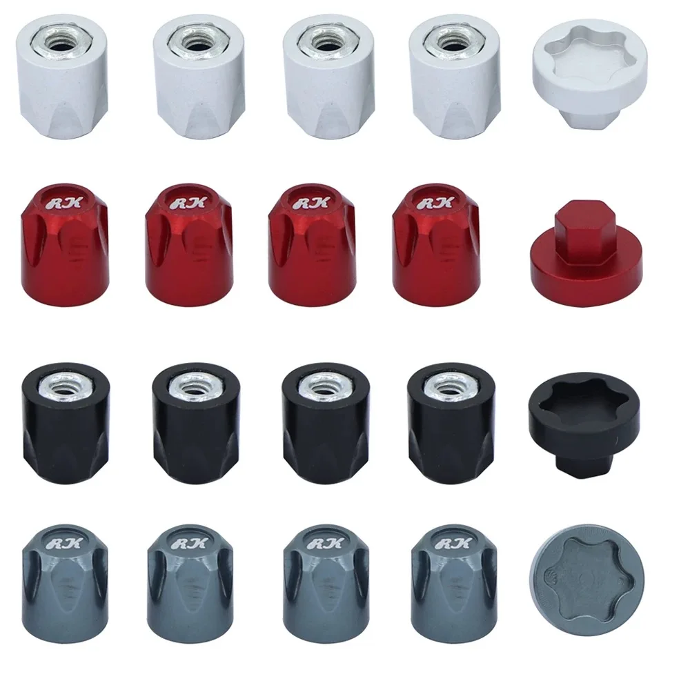 

Wheel Hub Dust Nut Cover M4 Tire Fixed Nut For 1/10 TRX4 SCX10 90046 RC Crawler Car Upgrade Parts