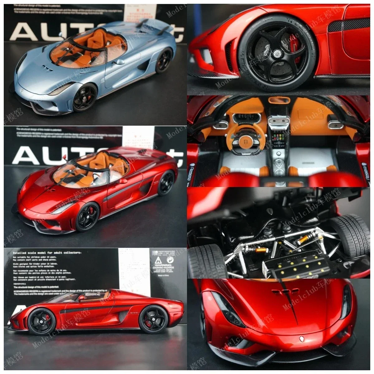 

Autoart 1:18 Regera Simulation Limited Edition All Open Alloy Metal Static Car Model Toy Gift