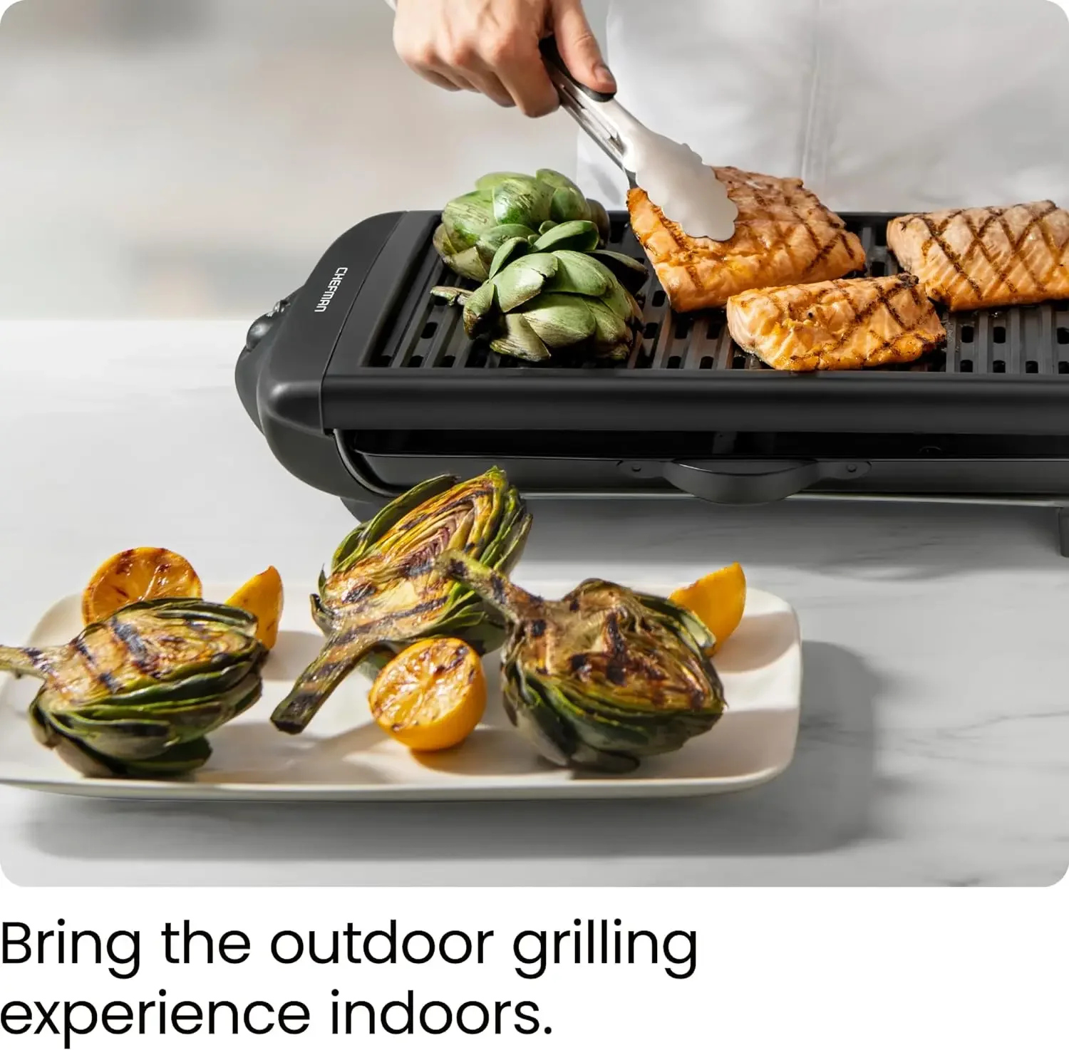 NEW Electric Smokeless Indoor Grill w/Non-Stick Cooking Surface & Adjustable Temperature Knob from Warm to Sear USA