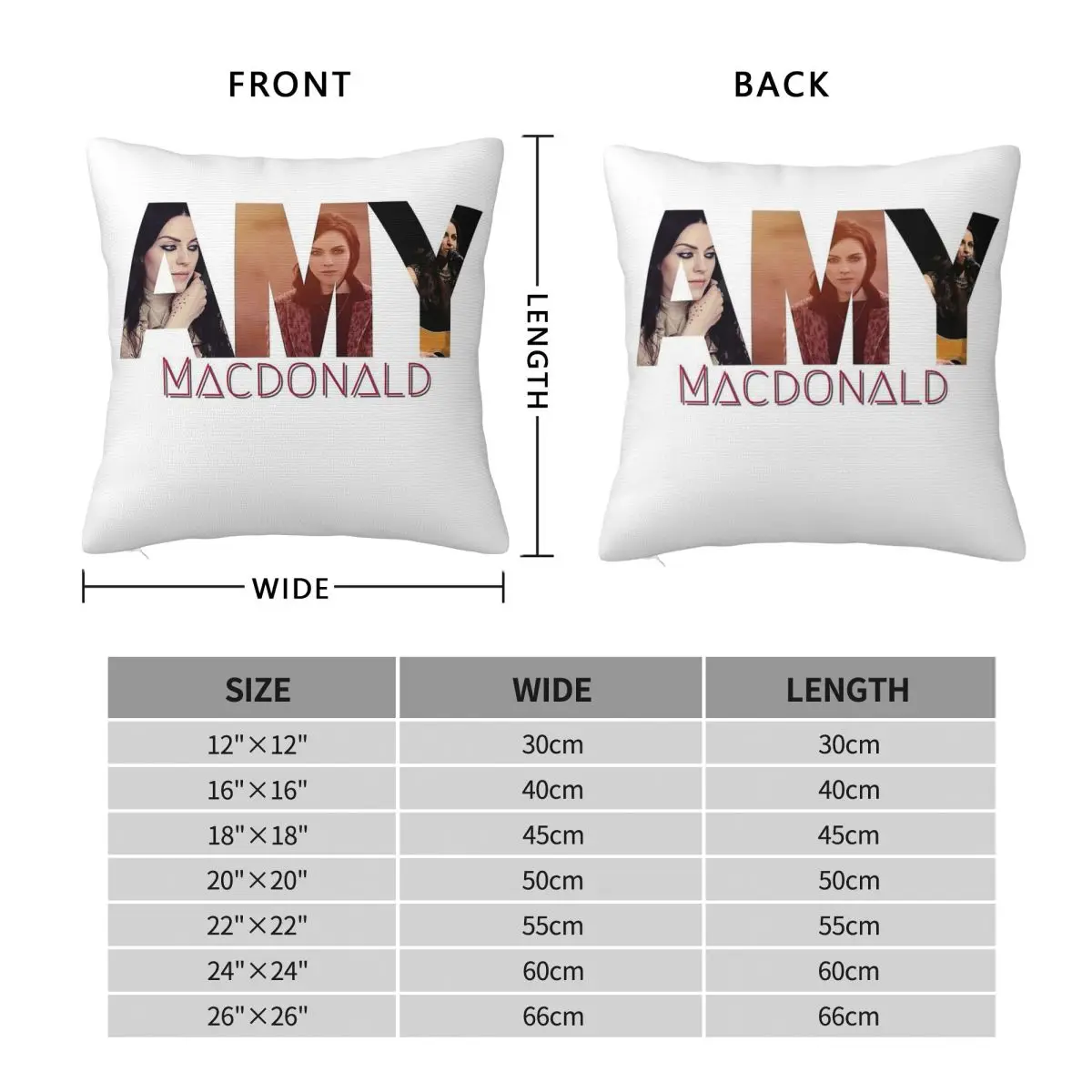 Amy Macdonald Scottish Singer Pillowcase Polyester Linen Velvet Printed Zip Decorative Pillow Case Car Cushion Cover