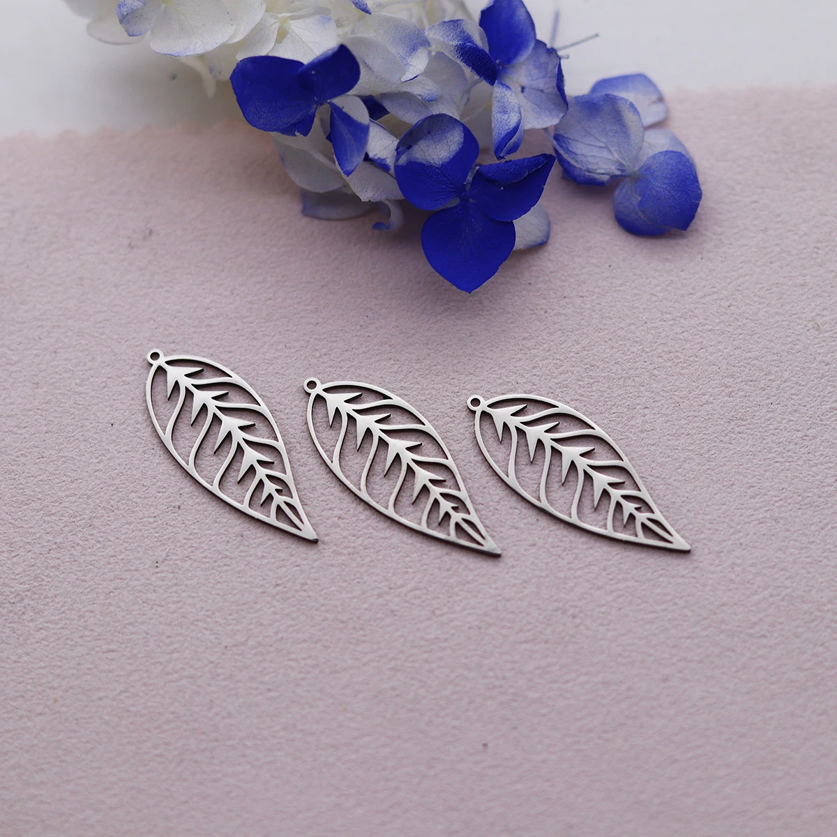 3 قطعة DIY بها بنفسك خمر شرابات أوراق النبات السحر الفولاذ المقاوم للصدأ النخيل/الريش/قلادة القيقب لصنع المجوهرات أقراط النساء يترك #5