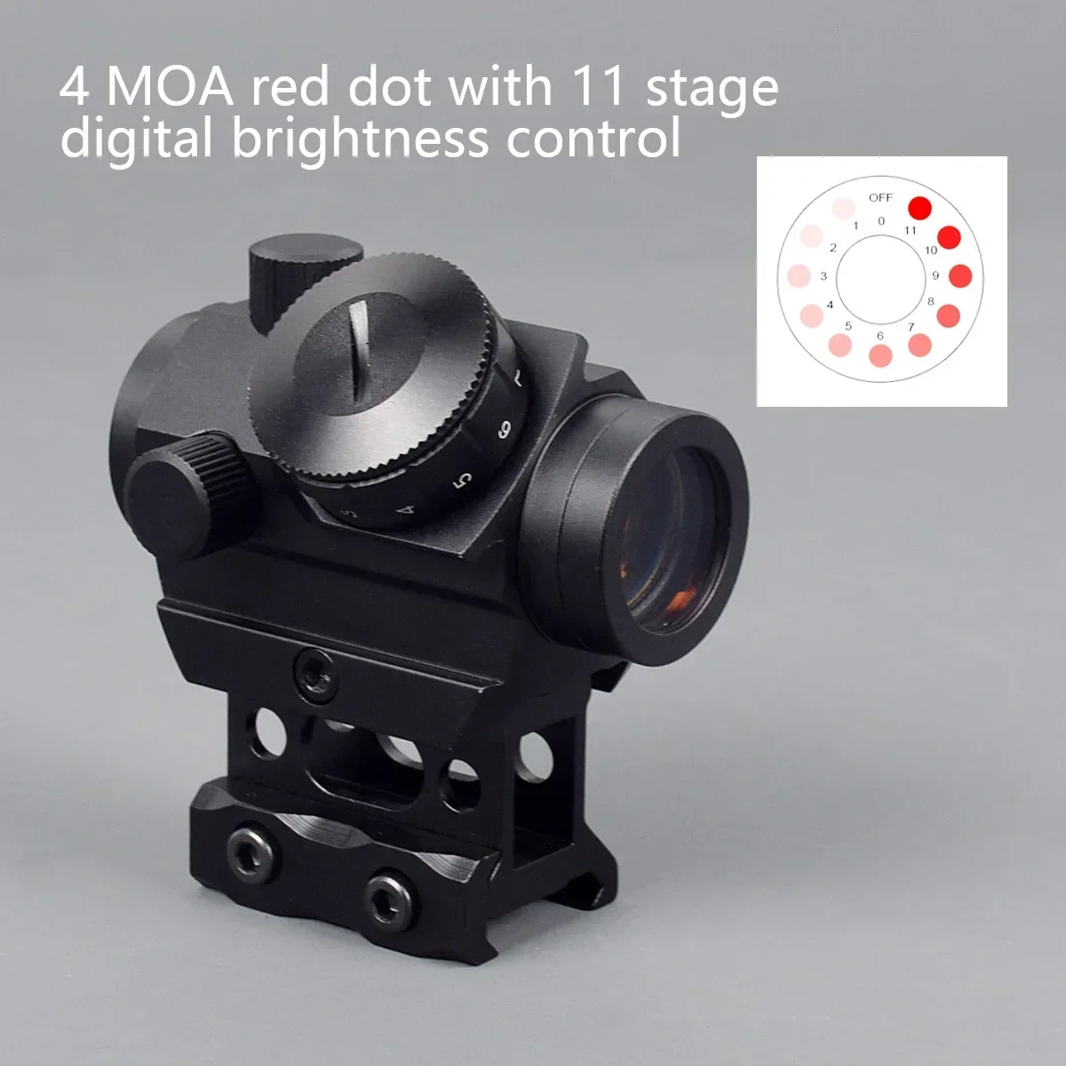 Mira táctica de 1x20mm RDS-25, colimador de punto rojo, mira para Rifle de pistola Airsoft con elevador de 1 pulgada, montaje en riel de 20mm para caza