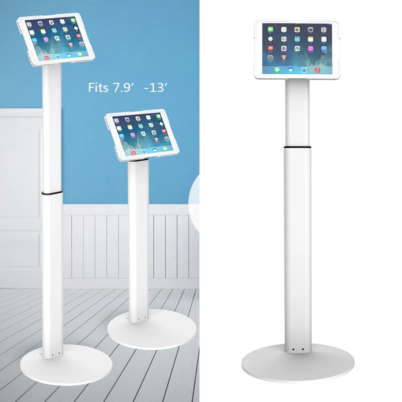 Patent Design Universal Height Adjustable Kiosk Floor Tablet Display Stand for 7'-13' Tablet