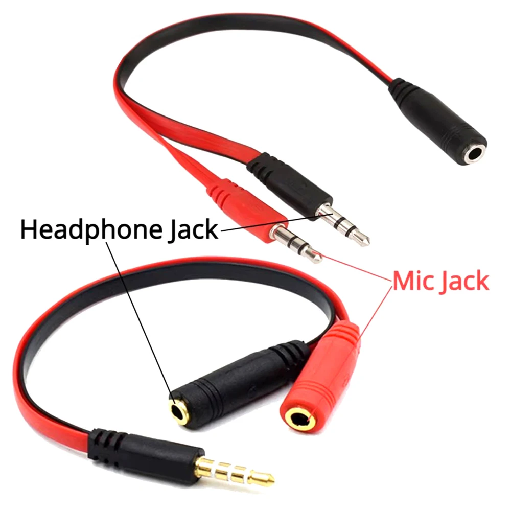 2 In 1 1 Male to 2 Female Aux Audio Cable Y Splitter 3.5 Jack Stereo Plug Adapter For Headphone Computer Cable Audio Converter