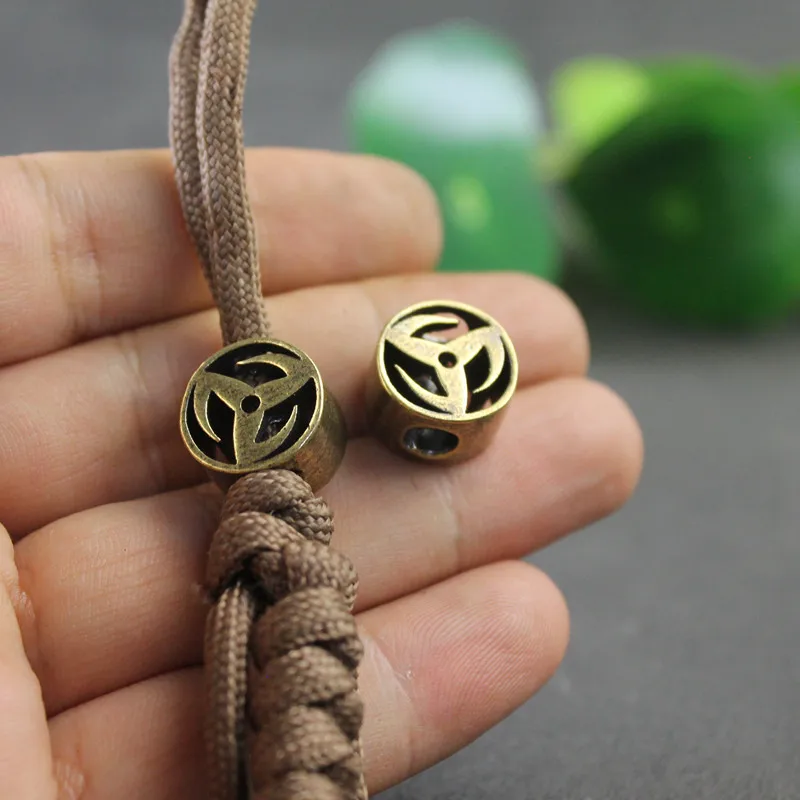 Brass Wind and Fire wheel Knife Bead EDC Outdoor DIY Paracord Accessories Woven Bracelet Charm Lanyard Pendant Hanging Jewelry