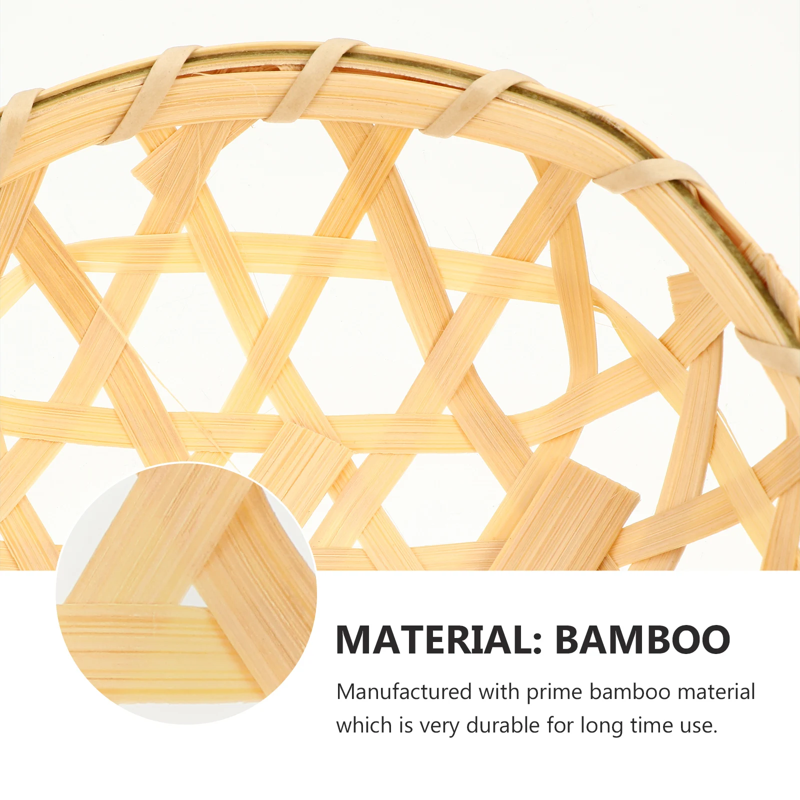 

3pcs Handmade Bamboo Woven Storage Basket Multi-Function Kitchen Home Container Vegetable Fruit Draining Basket