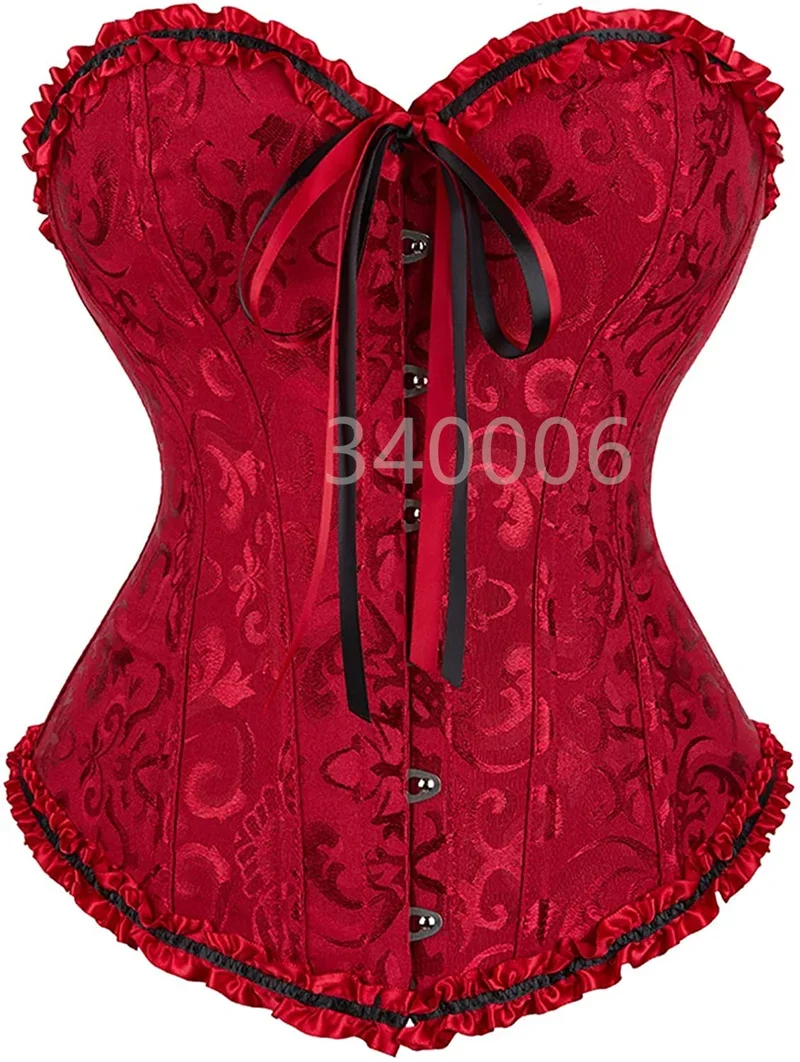 

corsets bustiers floral lace tops for women plus size vintage sexy corsets gothic satin lingerie corselet overbust plus size