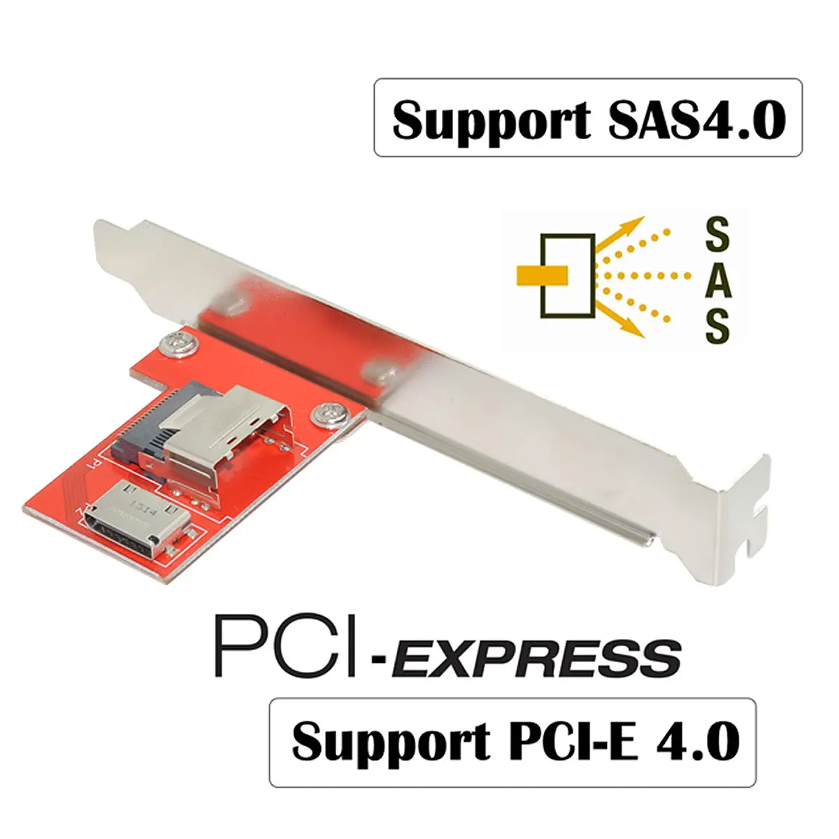 ChenYang CY Mini SAS SFF-8087 PCI-Express 4.0 to Oculink SFF-8611 SFF-8612 PCBA Female Adapter With Bracket