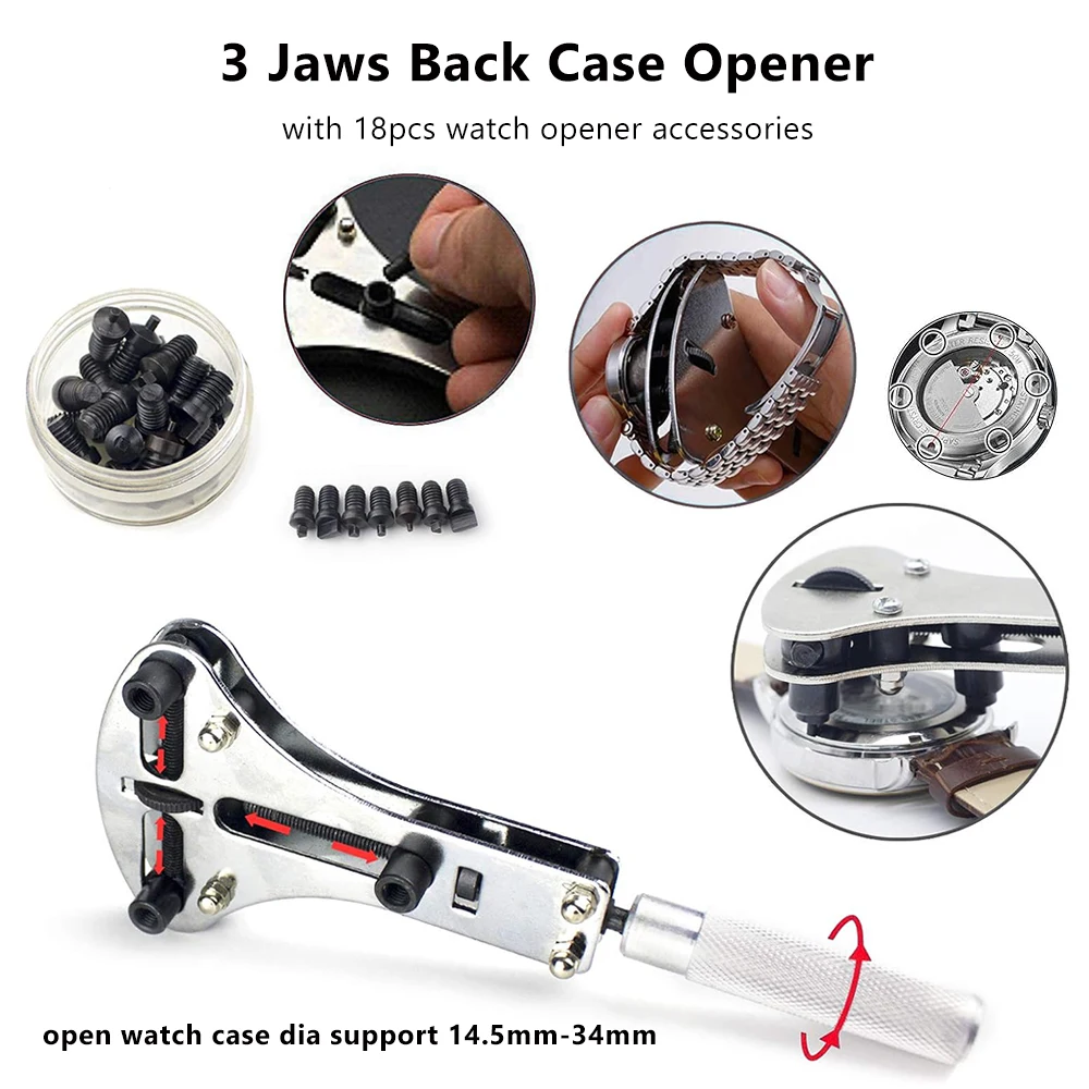 148pcs Watch Repair Tools Kit Opener Assembly Back Case Pressing Maintenance Maker Repair Parts Battery Replacement Accessory