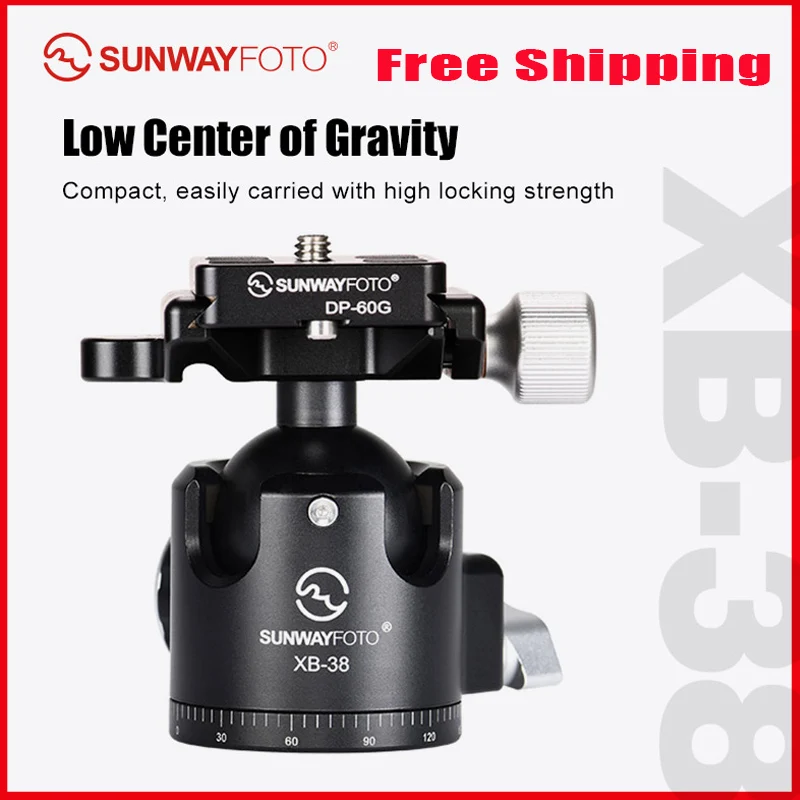 

SUNWAYFOTO XB-38 Low Center of Gravity XB-38 for DSLR Camera Tripod Ballhead Professional Aluminum Monopod Panoramic Ball Head