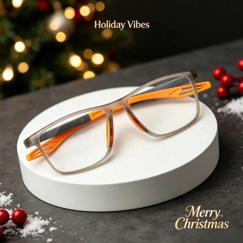 Men's and Women's Universal Simple Color Blocked Rectangular Frame Reading Glasses 5-piece Set, Essential for Office Reading