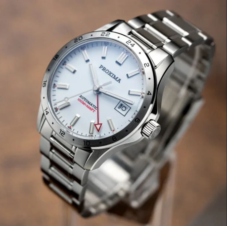 بروكسيما ساعة أوتوماتيكية للرجال عسكرية 39 مللي متر بتوقيت جرينتش ساعة يد ميكانيكية غواص 10ATM مقاوم للماء BGW-9 مينا مضيئة NH34 #2