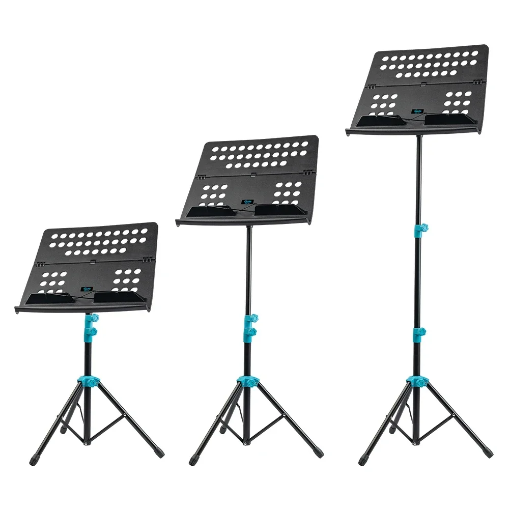 GUITTO GSS-01 Folding Music Sheet Stand with Carrying Bag Detachable Aluminum Alloy Tripod Music Stands Holder Height Adjustable