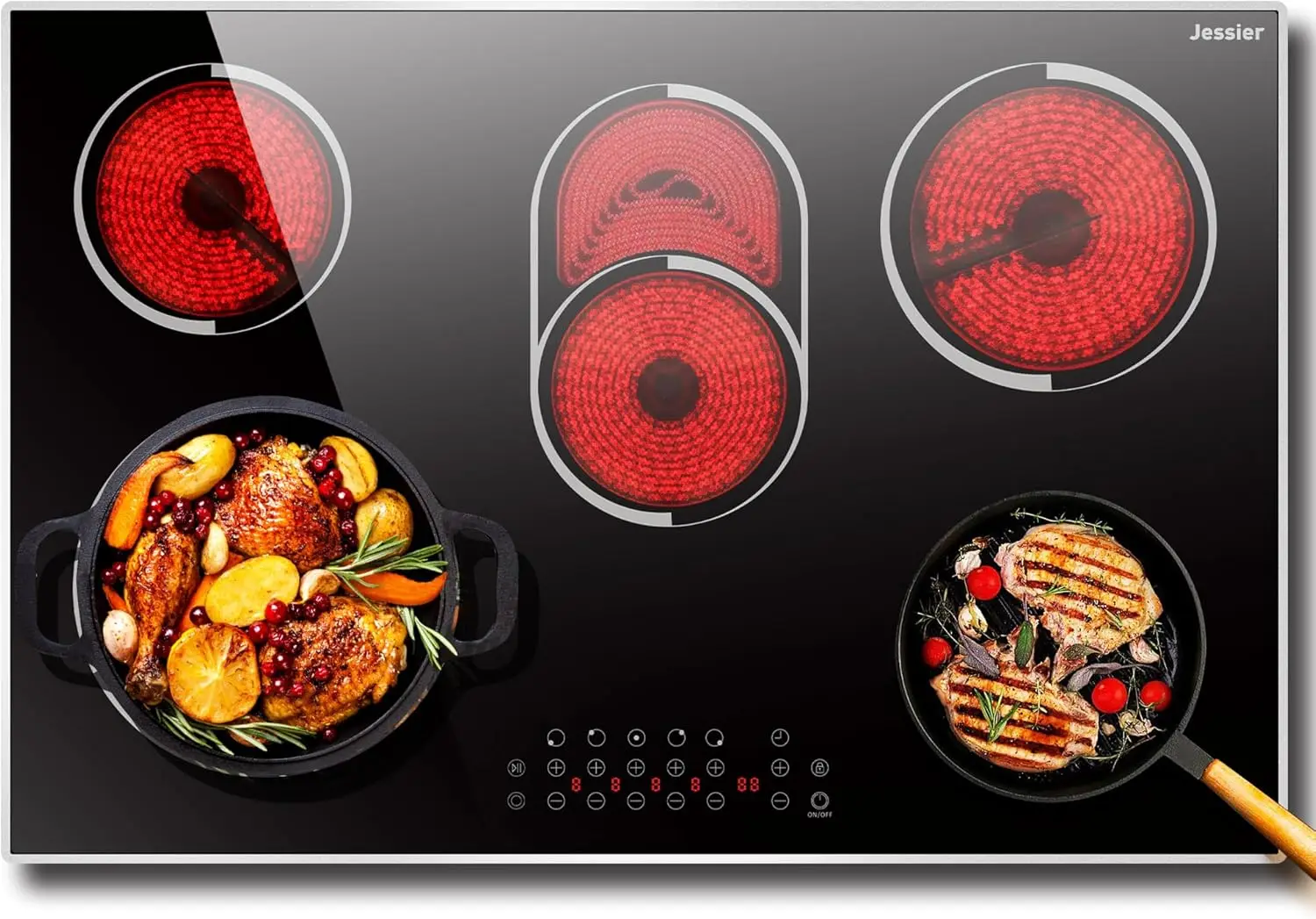 30 Inch - 5 Burners Built-in Ceramic Cooktop, 30