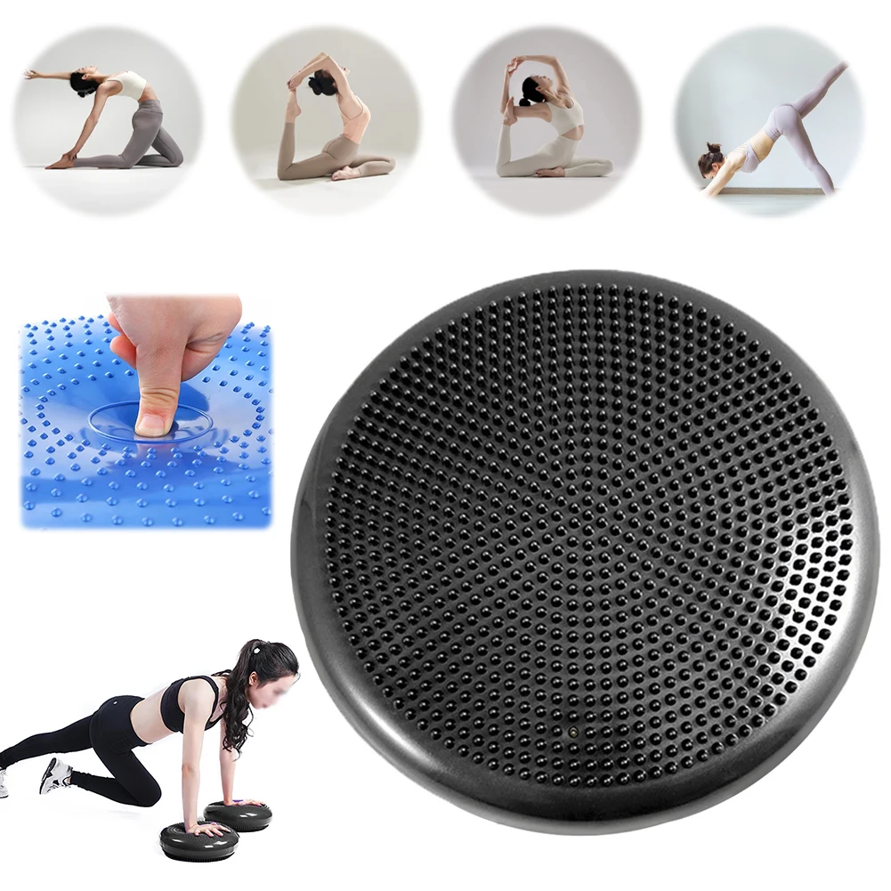 

PVC Soft Yoga Balance Board Wear Resist Fitness Yoga Round Mat Reusable Wobble Massage Balances Cushion for Home Massage Cushion