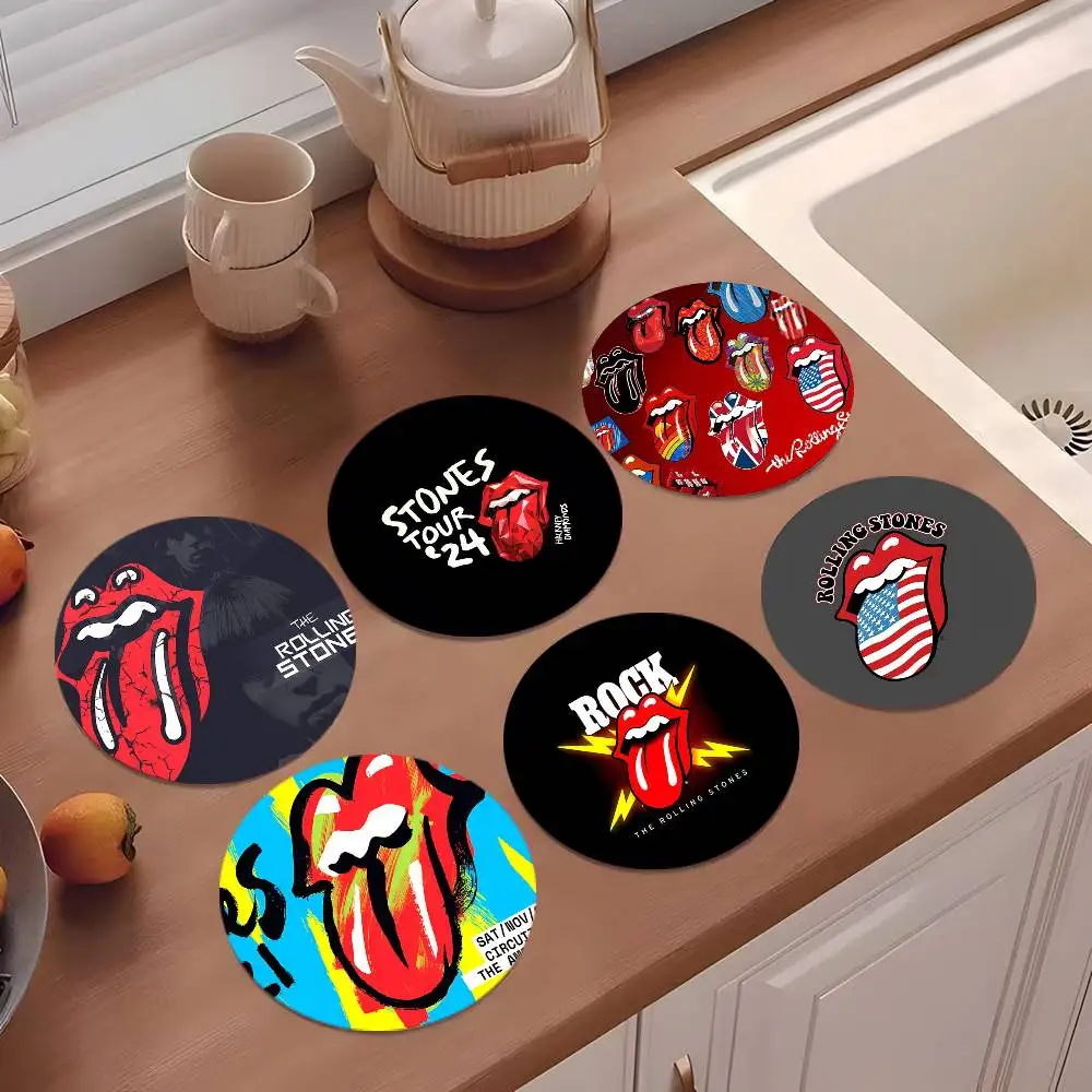 T-The R-Rolling S-Stones Rock Band Coasters 10cm Round Woode