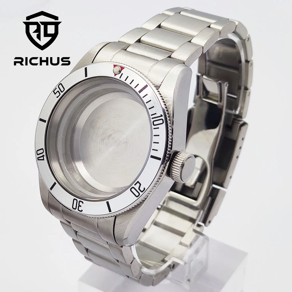 

Корпус часов RICHUS 41 мм, алюминиевый безель, подходит для NH34 NH35 NH36 ETA2824 PT5000 Miyota8215-DG, аксессуары для часов с механизмом