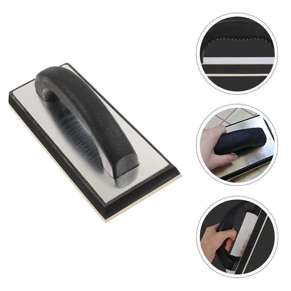 

Rubber Trowel Tool Stainless Steel Concrete Smoothing Plastering Finnish Hand Ergonomic Handle