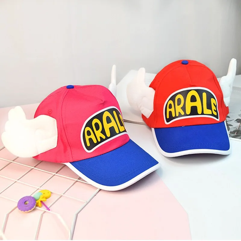 Cartoon Anime Dr. Slump Arale Cap Sweet Angel Wings Unisex Sunshade Hat Casual Adjustable Baseball Hats Cute Winged Hat Outdoor