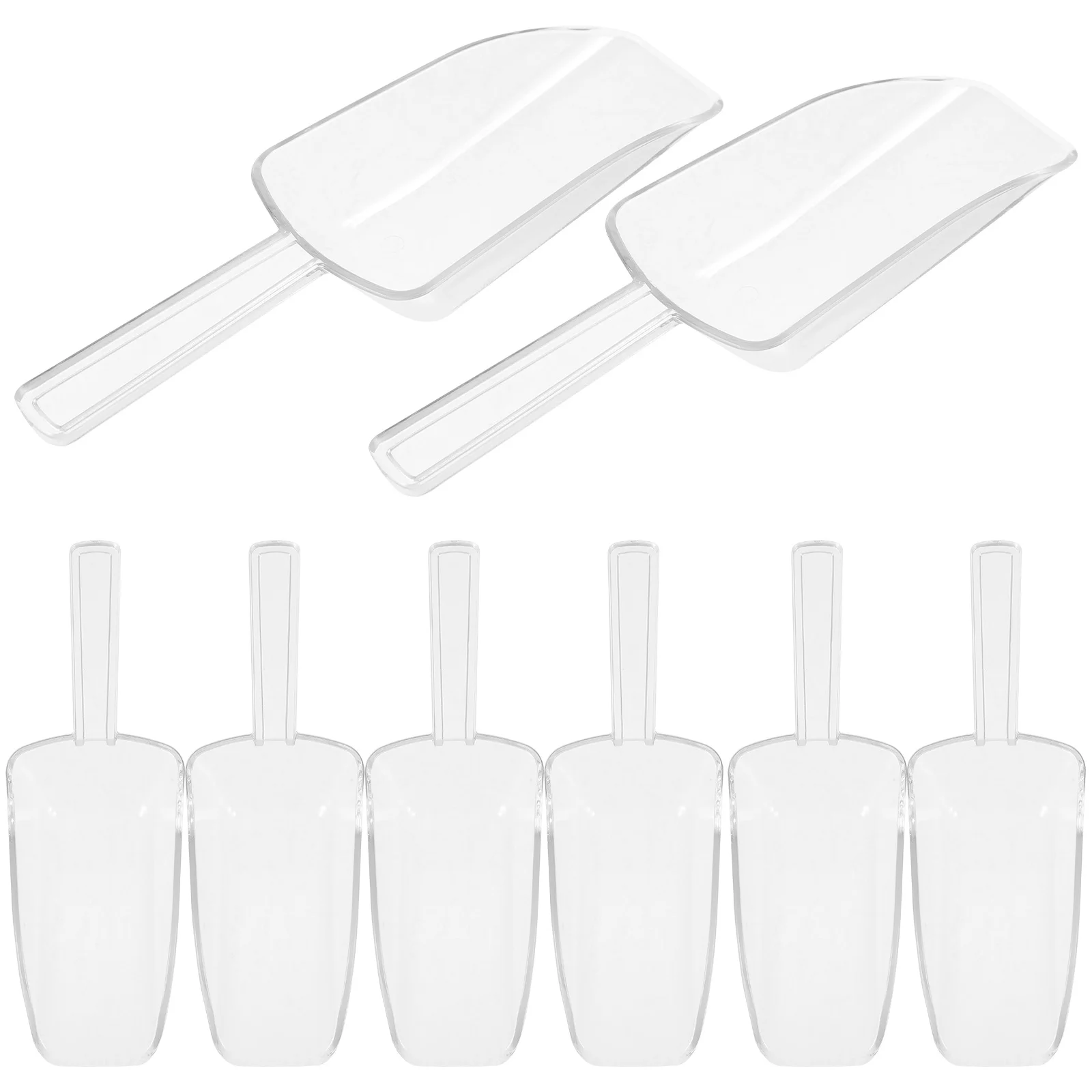 

8Pcs Food Scoop Mini Clear Plastic Candy Dessert Buffet Flour Ice Scoop Safe for Kitchen Supermarket Store Use