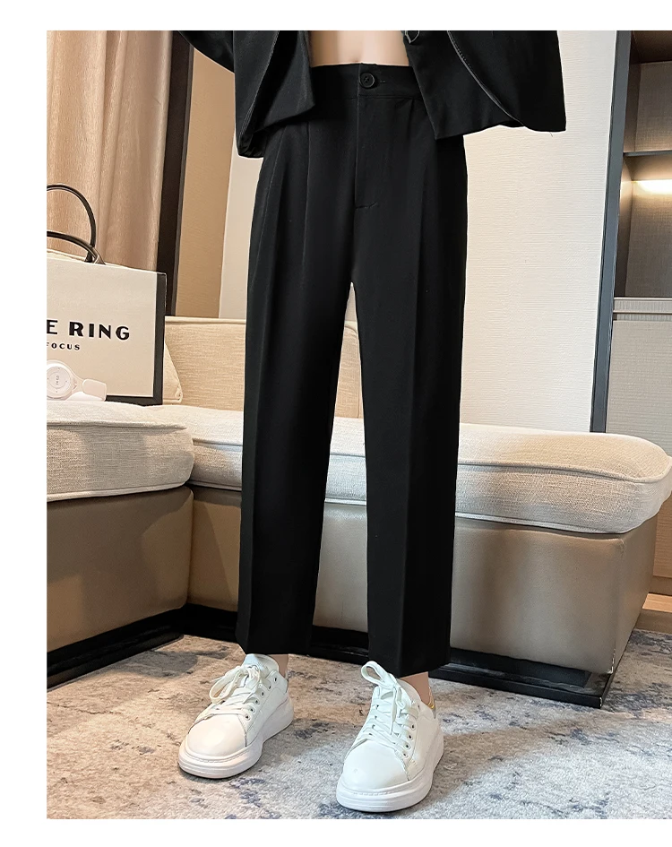 Schwarzer Blazer für Teenager-Mädchen, Cigarette-Hose, Ganzjahres-Bestseller, Hochgeschnittene Lange Hose, Koreanische Kinder-Hochzeitsmode, Formelle Hose – Detail 12