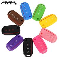 jingyuqin Protect Car key shell For Volkswagen polo passat b5 golf 4 5 6 MK5 MK6 Eos Bora Beetle TSI new Silicone cover case