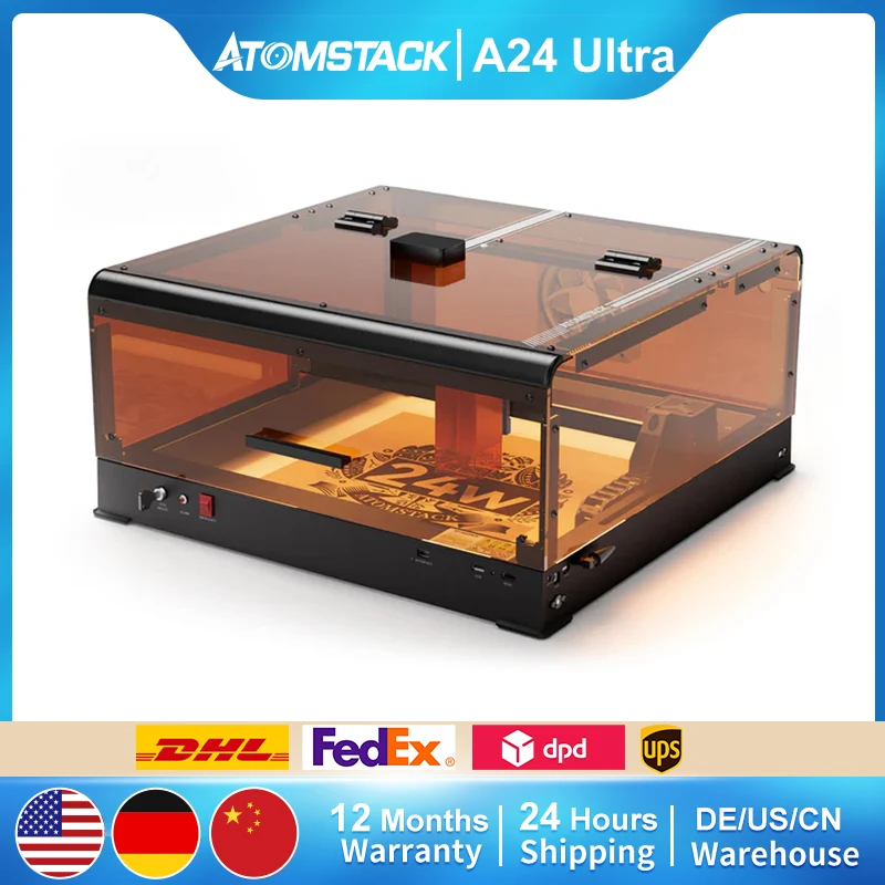 

ATOMSTACK A6 A12 A24 Ultra CNC Laser Engraver Machine 600mm/s Fast Speed Engraving Wood Metal Acrylic Unibody Frame DIY Printer