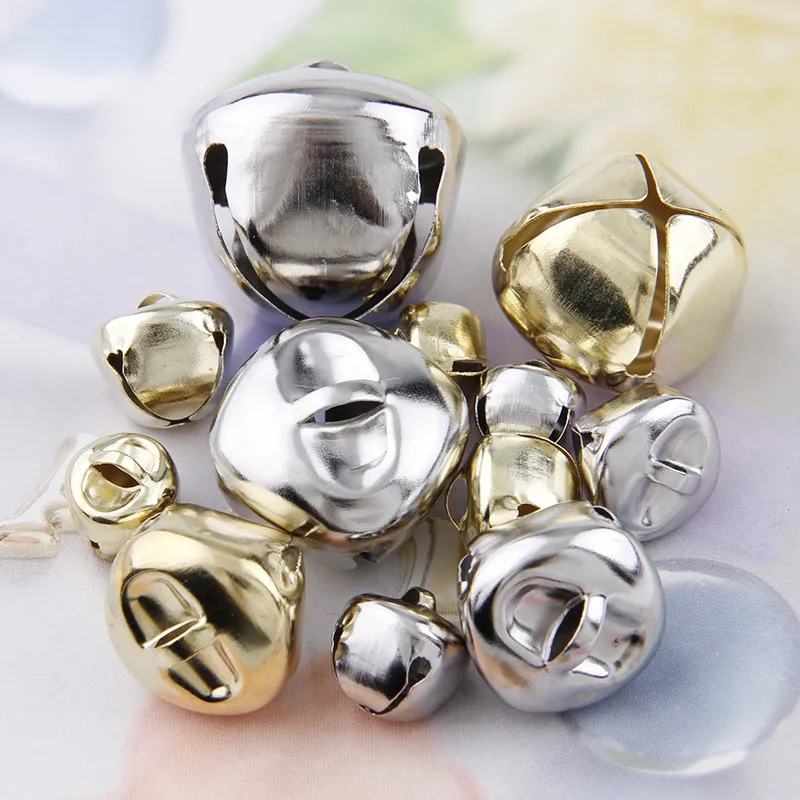 12/13/15/20/24/28mm Christmas Jingle Bells Gold White K Cross Bells  for Party Christmas Tree Decoration DIY Crafts Accessories