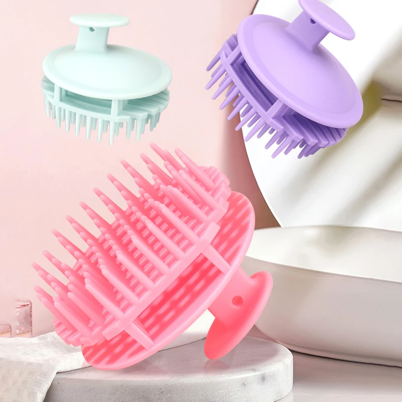 1 Stück Kopfhaut-Massage-Shampoo-Bürste, Weiche Silikonborsten, Exfolierende Belüftete Haarbürste für Haaraccessoires