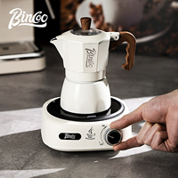 Bincoo Dual Valve Moka Pot Espresso Mocha Pot Maker Brewed Coffee Pot Electric Stove For Italian Home Outdoor Barista Tools 220V