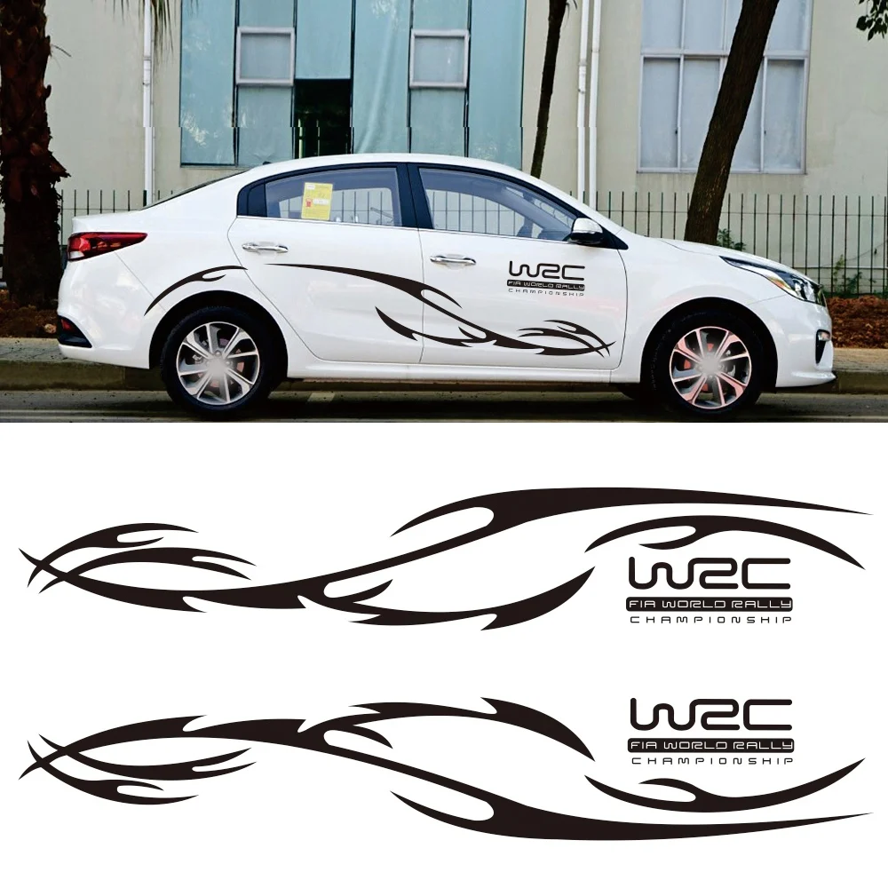 Car Side Stickers Wave Stripe Hood Sticker Racing Sports Decal Auto Vinyl Film Stickers Universal Car Accessories