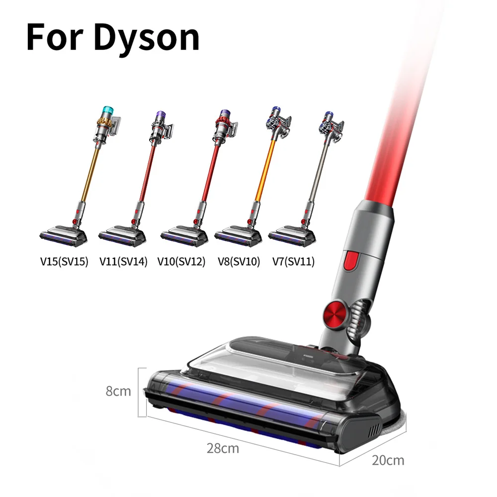 Motorisierte Boden Pinsel Kopf Für Dyson V7 V8 V10 V11 V15 Vakuum Reiniger Weichen Kehrmaschine Roller Nass Trocken Wischen Kopf mit Mops