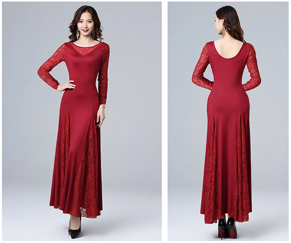 أزياء الرقص الحديثة تنورة طويلة يرتدي الزي للنساء البالغات مرحلة الأداء بدلة الرقص زي ممارسة الملابس