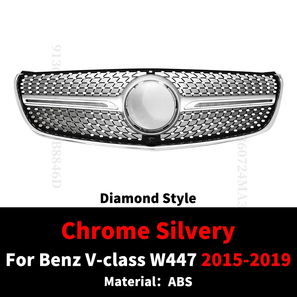 Voor Mercedes Benz Vito V W447 V250 V300 2015-2023, Diamond Style voorbumper grille, luchtinlaatgrille, exterieur styling