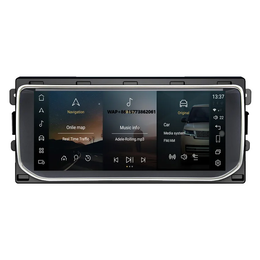 

10,25-дюймовая автомобильная навигационная аудиосистема на Android 10 с восьмиядерным процессором, 8+64 ГБ памяти, 4 ГБ усилителем и автомагнитолой для RR Vogue L405